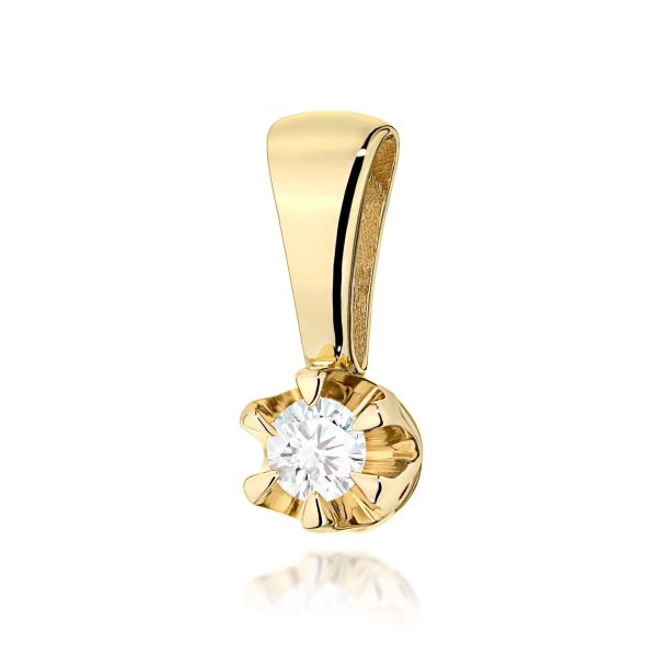 Zawieszka z diamentem 0,10 ct Z0032 – żółte złoto próby 585