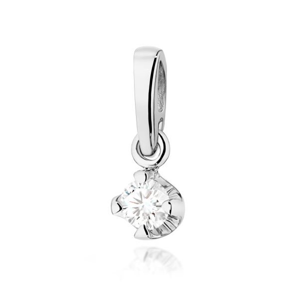 Zawieszka z diamentem 0,10 ct Z0034 – białe złoto próby 585