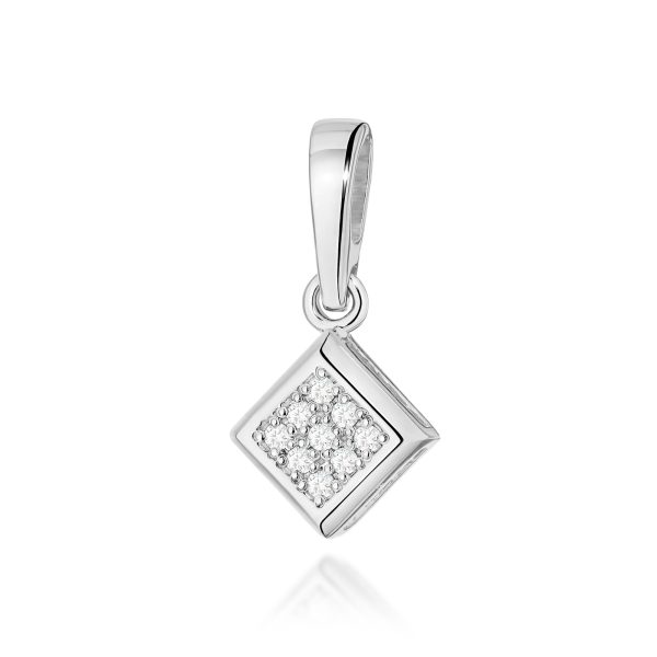 Zawieszka z diamentami 0,045 ct Z0036 – białe złoto próby 585