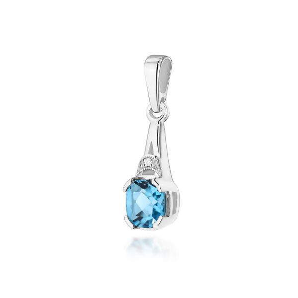 Zawieszka z kamieniem topaz swiss 1,10 ct Z0040 – białe złoto próby 585