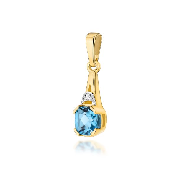 Zawieszka z kamieniem topaz swiss 1,10 ct Z0040 – żółte złoto próby 585