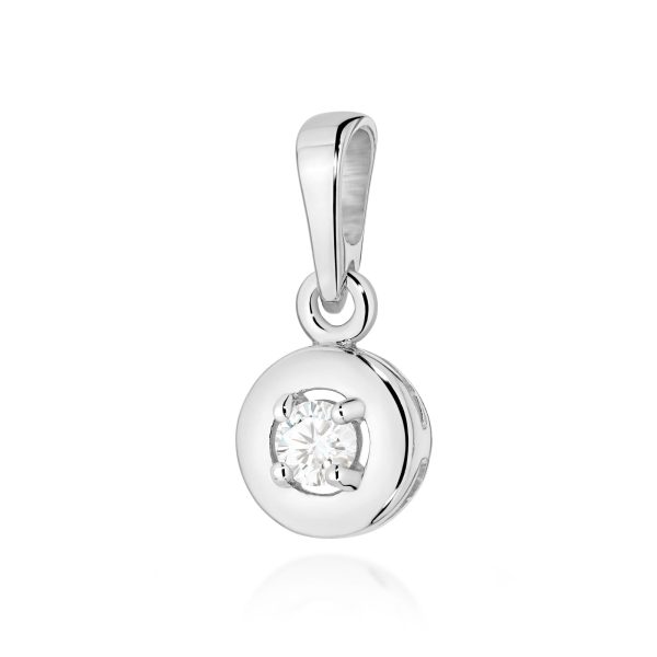Zawieszka z diamentem 0,10 ct Z0045 – białe złoto próby 585