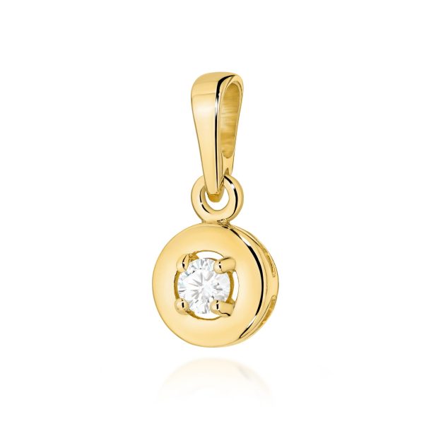 Zawieszka z diamentem 0,10 ct Z0045 – żółte złoto próby 585