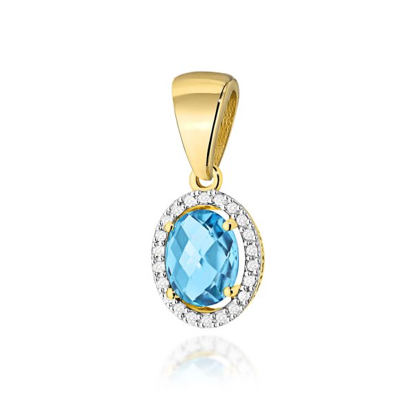 Zawieszka z kamieniem topaz swiss 1,70 ct Z0080 – żółte złoto próby 585