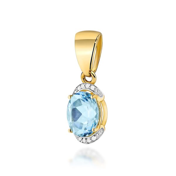 Zawieszka z kamieniem topaz swiss 3,00 ct Z0150 – żółte złoto próby 585