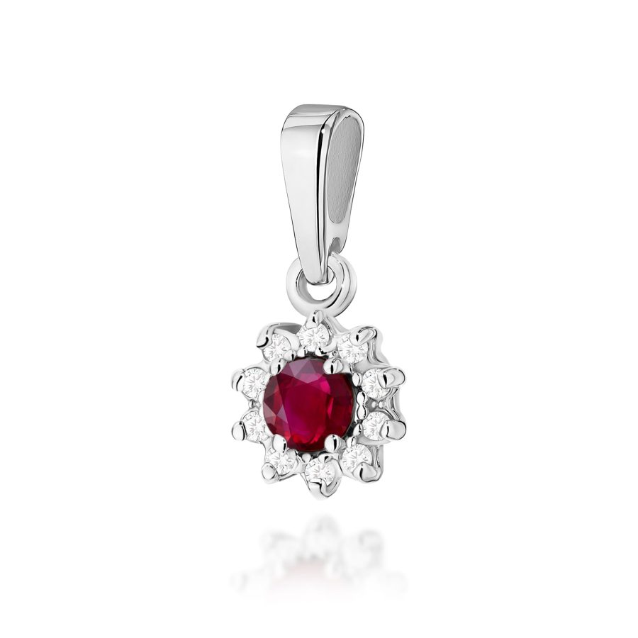 Zawieszka z rubinem i diamentem 0,15 ct · Z185