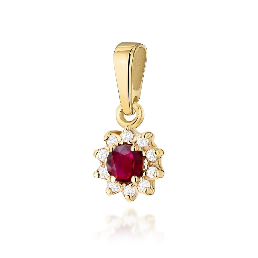 Zawieszka z rubinem 0,15 ct Z0185 – żółte złoto próby 585 · Z185