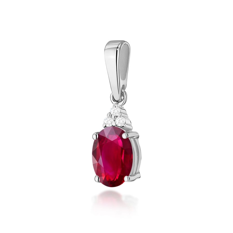Zawieszka z owalnym rubinem 1 ct i diamentem · Z308
