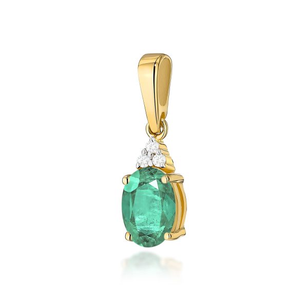 Zawieszka z szmaragdem 0,80 ct Z0308 – żółte złoto próby 585