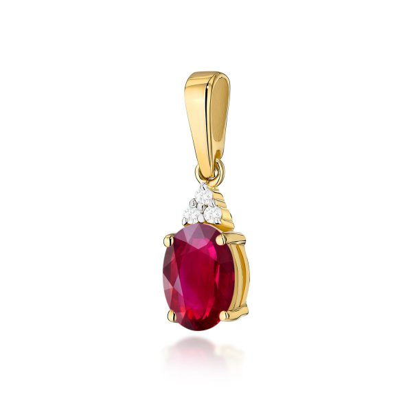 Zawieszka z rubinem 1,00 ct Z0308 – żółte złoto próby 585