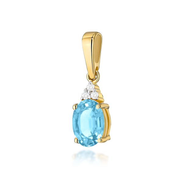 Zawieszka z kamieniem topaz swiss 0,90 ct Z0308 – żółte złoto próby 585