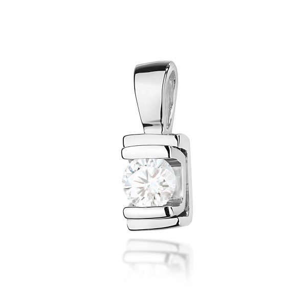 Zawieszka z diamentem 0,10 ct Z0343 – białe złoto próby 585