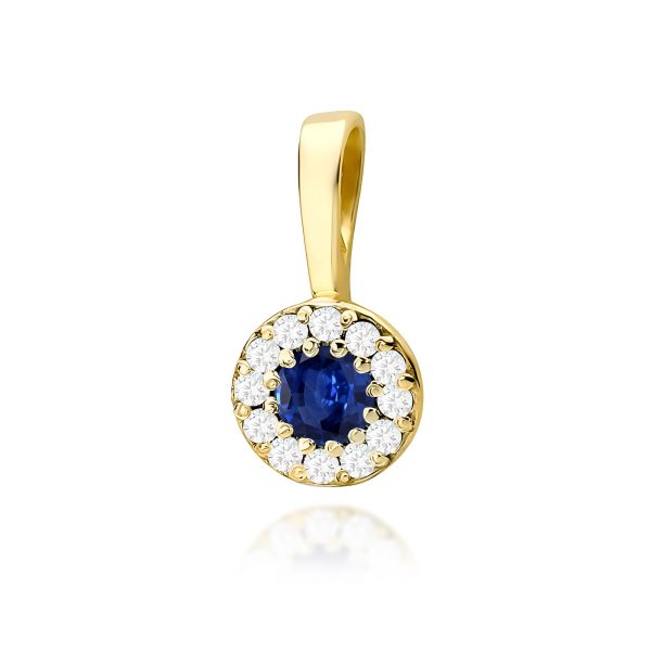 Zawieszka z szafirem 0,15 ct Z0443 – żółte złoto próby 585