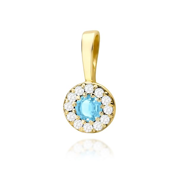 Zawieszka z kamieniem topaz swiss 0,15 ct Z0443 – żółte złoto próby 585