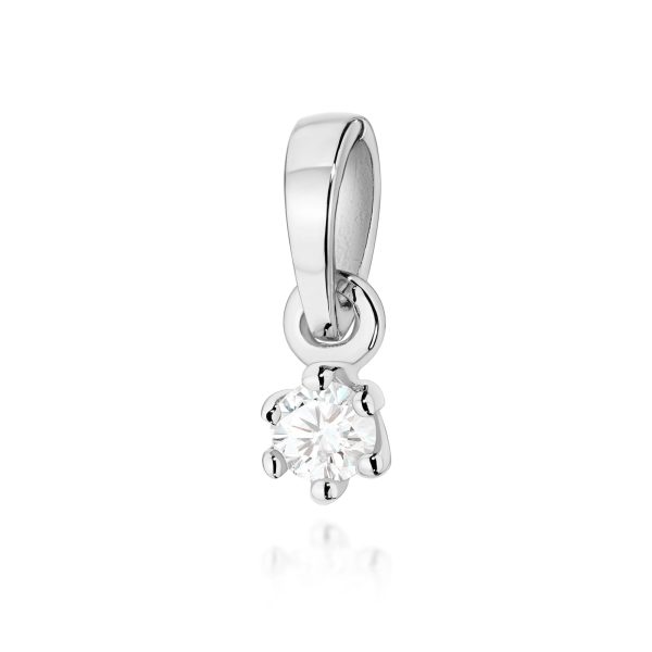 Zawieszka z diamentem 0,04 ct Z0501 – białe złoto próby 585