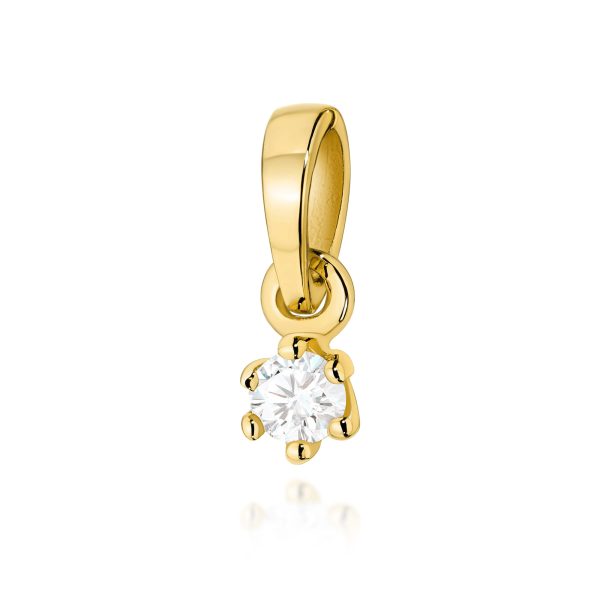 Zawieszka z diamentem 0,04 ct Z0501 – żółte złoto próby 585