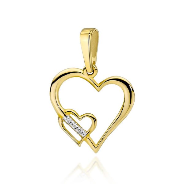 Zawieszka S002 z diamentami żółte złoto Jubiler Kraków BigDIAMOND