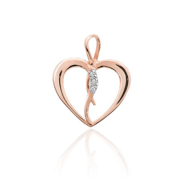 Zawieszka S004 z diamentami różowe złoto Jubiler Kraków BigDIAMOND