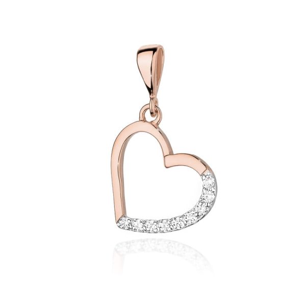 Zawieszka S018 z diamentami różowe złoto Jubiler Kraków BigDIAMOND