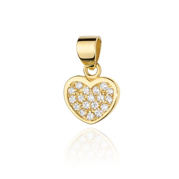 Zawieszka S020 z diamentami żółte złoto Jubiler Kraków BigDIAMOND