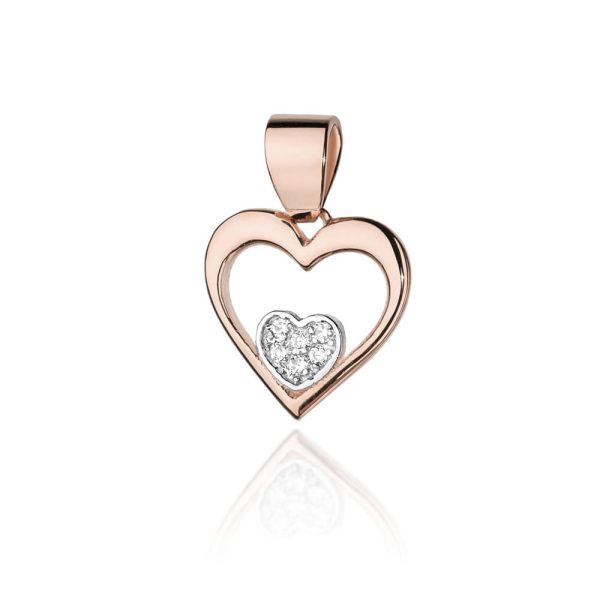 Zawieszka S022 z diamentami różowe złoto Jubiler Kraków BigDIAMOND