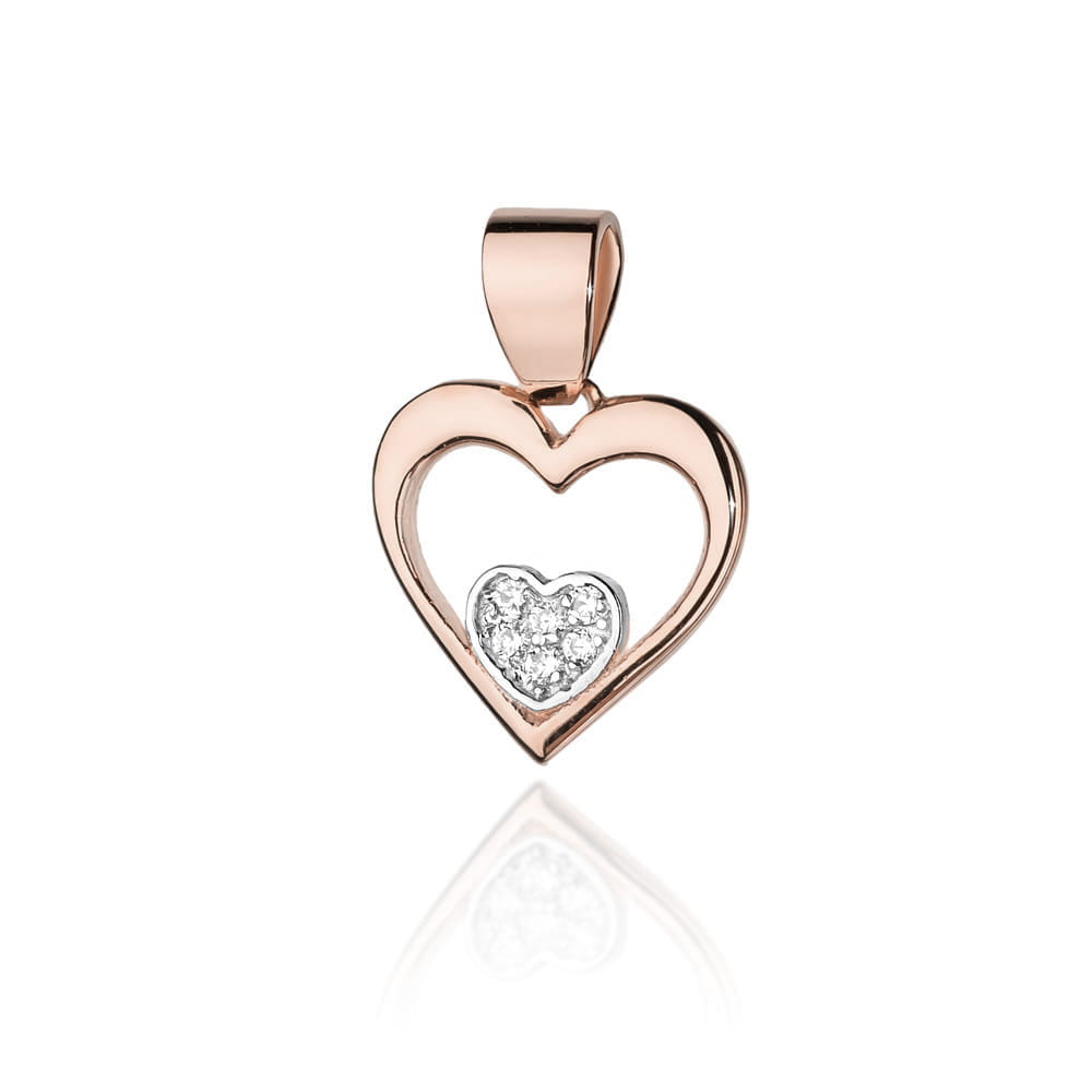 Zawieszka S022 z diamentami różowe złoto Jubiler Kraków BigDIAMOND