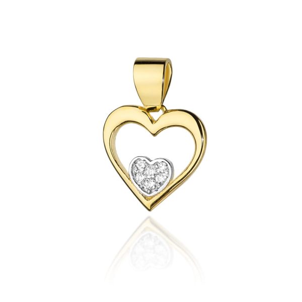 Zawieszka S022 z diamentami żółte złoto Jubiler Kraków BigDIAMOND