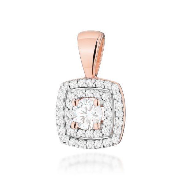 Zawieszka Z506 z diamentami różowe złoto Jubiler Kraków BigDIAMOND