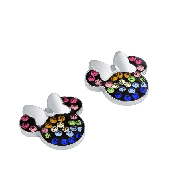 Kolczyki Disney Mickey Minnie srebro 925 – tęczowe cyrkonie – BigDIAMOND Jubiler Kraków