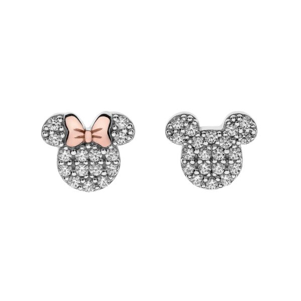 Kolczyki Disney Minnie i Mickey z cyrkoniami – komplet dla dzieci