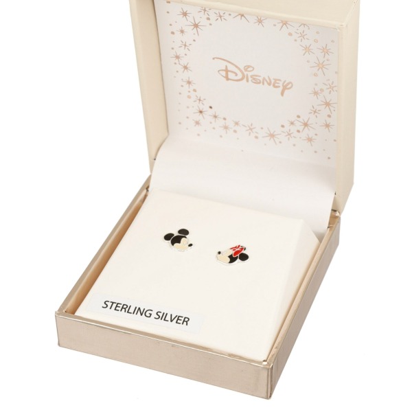 Srebrne dziecięce kolczyki Minnie Mouse w eleganckim pudełku Disney