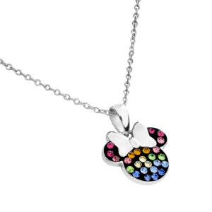 Naszyjnik Disney Minnie ze srebra 925 z kolorowymi cyrkoniami – BigDIAMOND Kraków