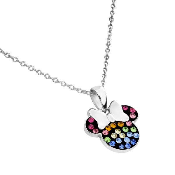 Naszyjnik Disney Minnie ze srebra 925 z kolorowymi cyrkoniami – BigDIAMOND Kraków