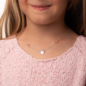 Naszyjnik Disney Minnie na szyi dziecka – srebro 925 z różowymi elementami