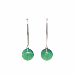 Biżuteria Handmade – Unikalna i Ręcznie Robiona Biżuteria | BigDIAMOND Jubiler Kraków 50 Zielone długie kolczyki z dmuchawcem w żywicy
