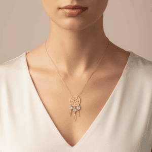 Naszyjniki - BigDiamond.pl | Biżuteria od Jubiler Kraków 23 Złoty naszyjnik z lapaczem snów
