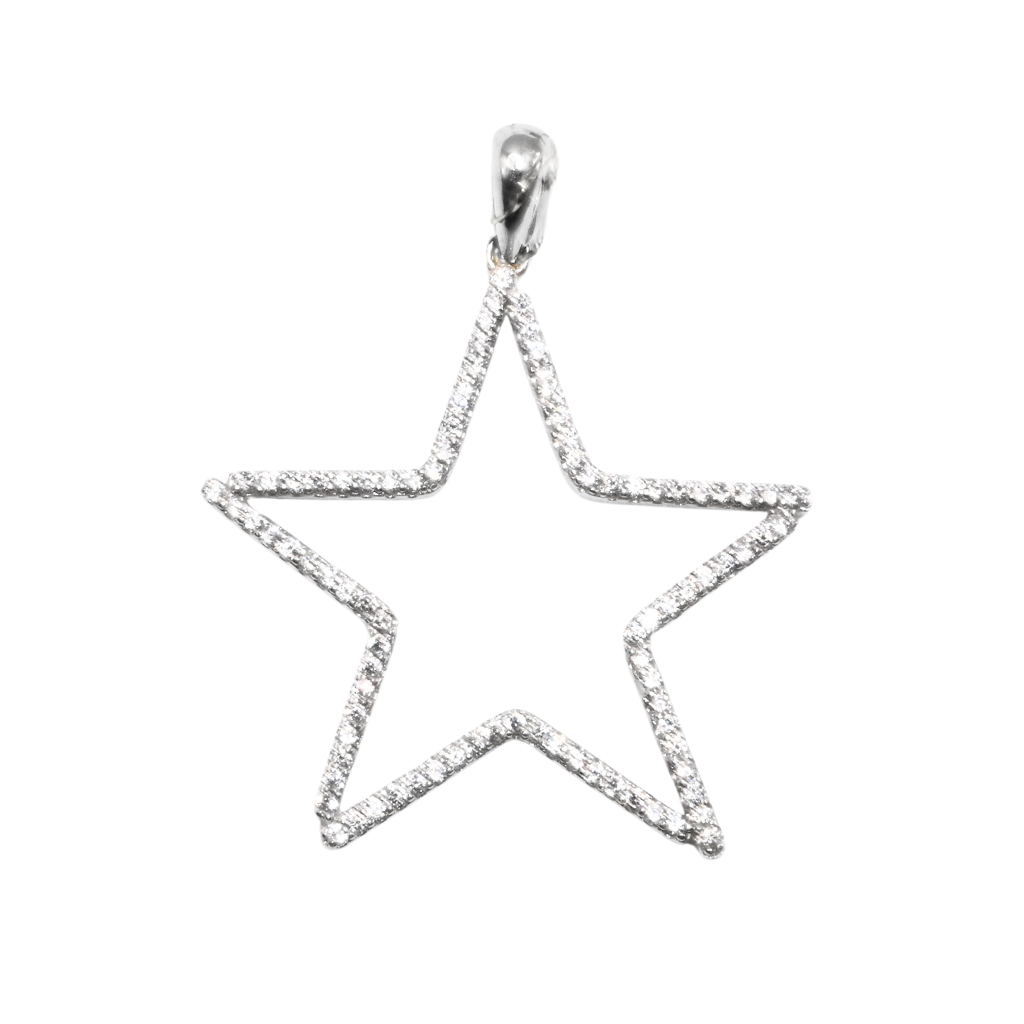 Srebrny wisiorek w kształcie gwiazdy ozdobiony cyrkoniami