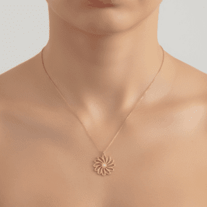 Naszyjniki - BigDiamond.pl | Biżuteria od Jubiler Kraków 22 Złoty naszyjnik z kwiatem i cyrkonią