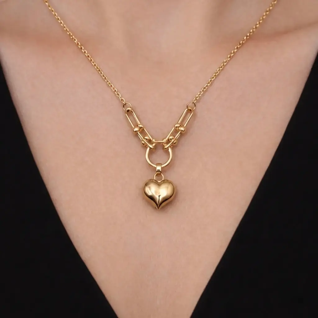 Złoty naszyjnik z sercem