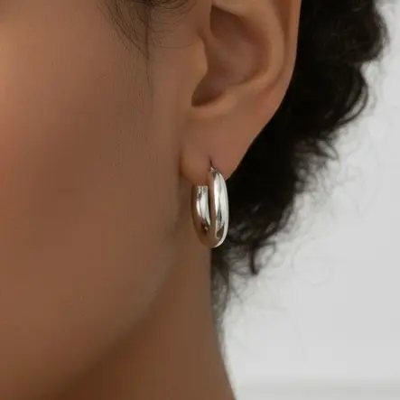 Grube srebrne kolczyki koła