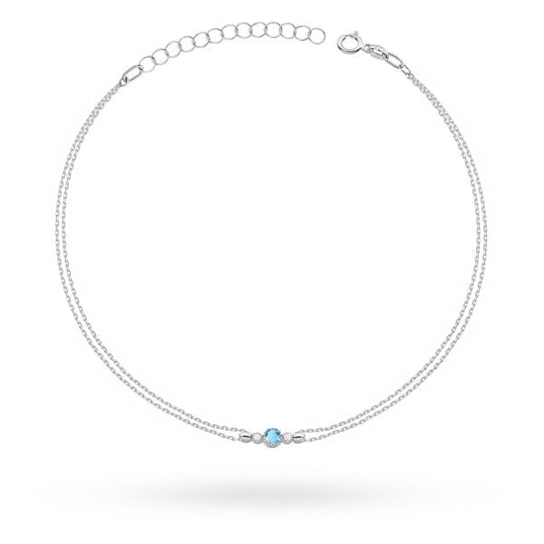 Bransoletka z kamieniem topaz swiss 0,15 ct B0005 – białe złoto próby 585