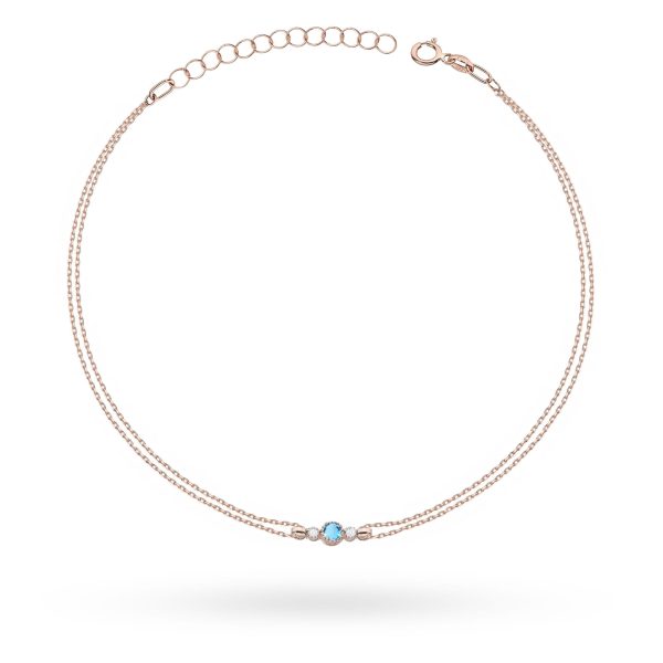 Bransoletka z kamieniem topaz swiss 0,15 ct B0005 – różowe złoto próby 585