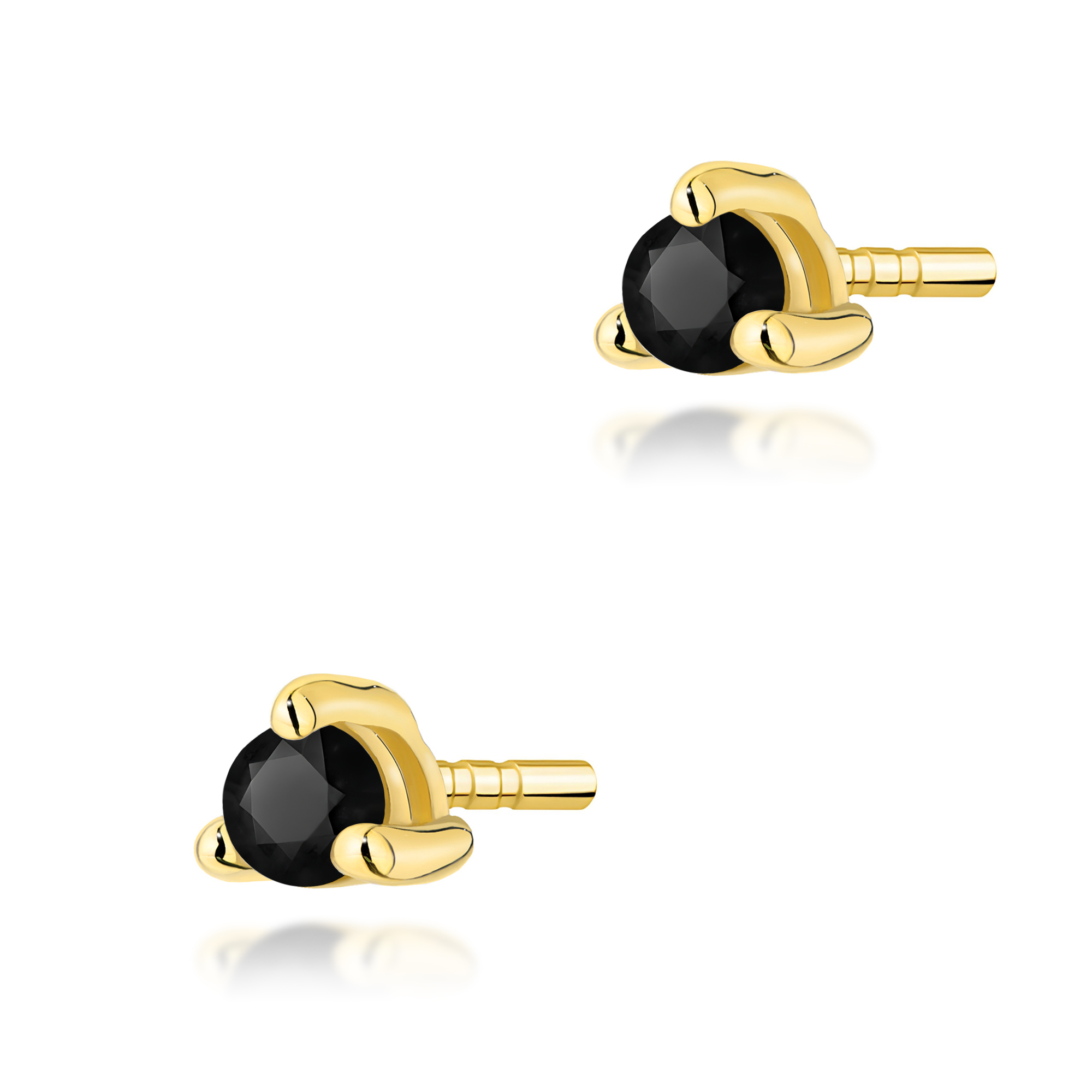 Kolczyki z czarnym diamentem 2 x 0,04 ct (zapięcie Sztyft) · K0035