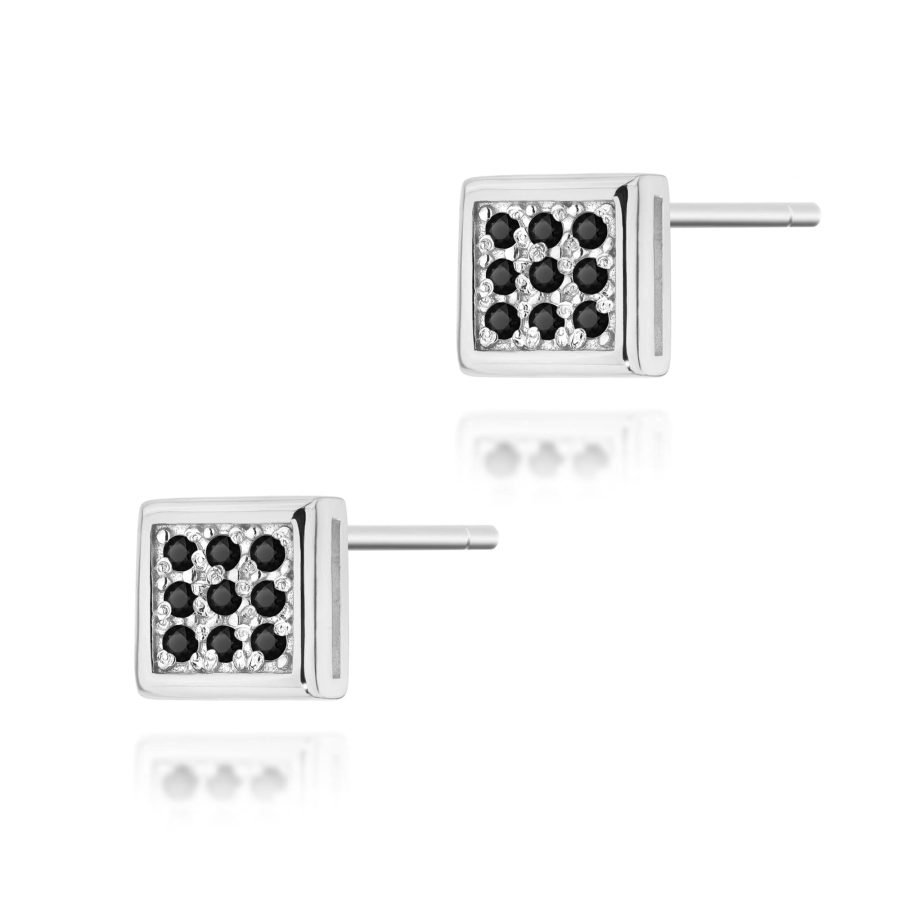 Earrings with black diamonds 0,09 ct – stud