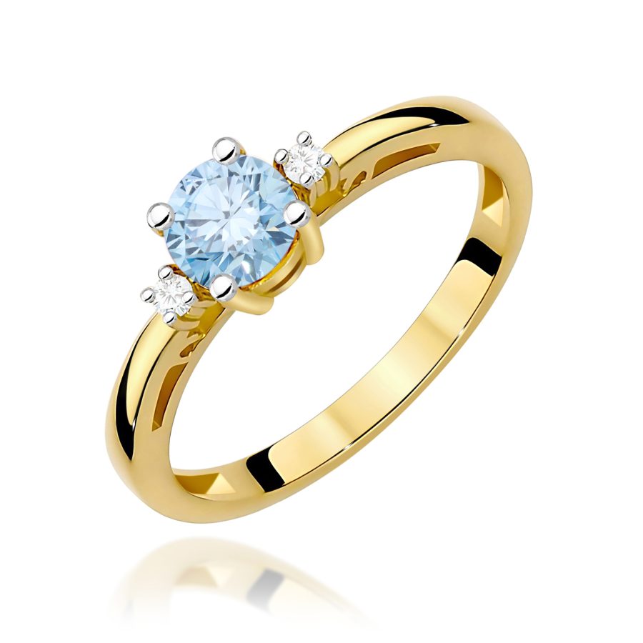 Ring with blue diamond lab-grown 0,50 ct