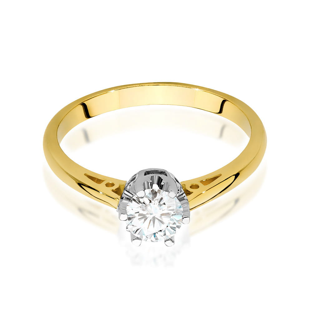 Ring with a lab-grown diamond 0,50 ct – yellow metal – product image 3