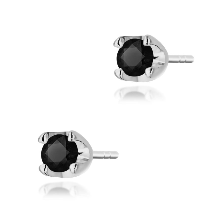 Kolczyki z czarnym diamentem 2 x 0,12 ct K0034 – białe złoto próby 585 – widok produktu 1
