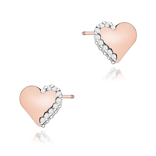 Kolczyki z diamentami 0,10 ct K0505 – różowe złoto próby 585 – widok produktu 1