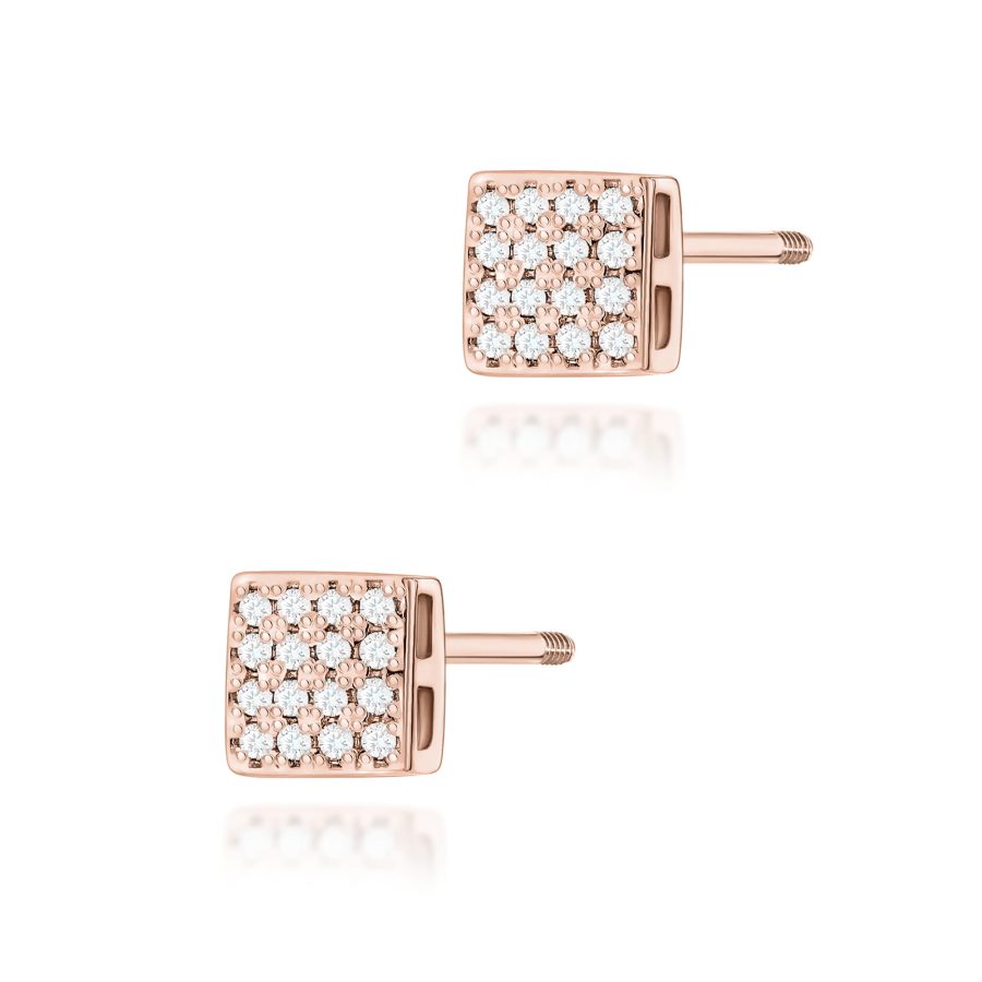 Kolczyki z diamentami 0,16 ct K0013 – różowe złoto próby 585 – widok produktu 1