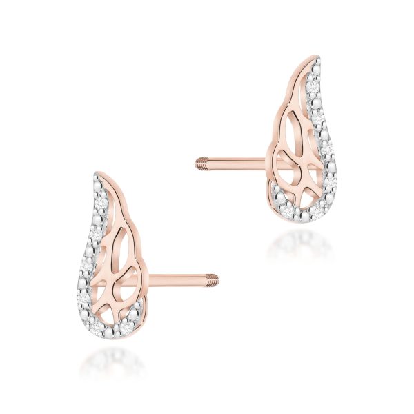 Kolczyki z diamentami 0,18 ct K0043 – różowe złoto próby 585 – widok produktu 1